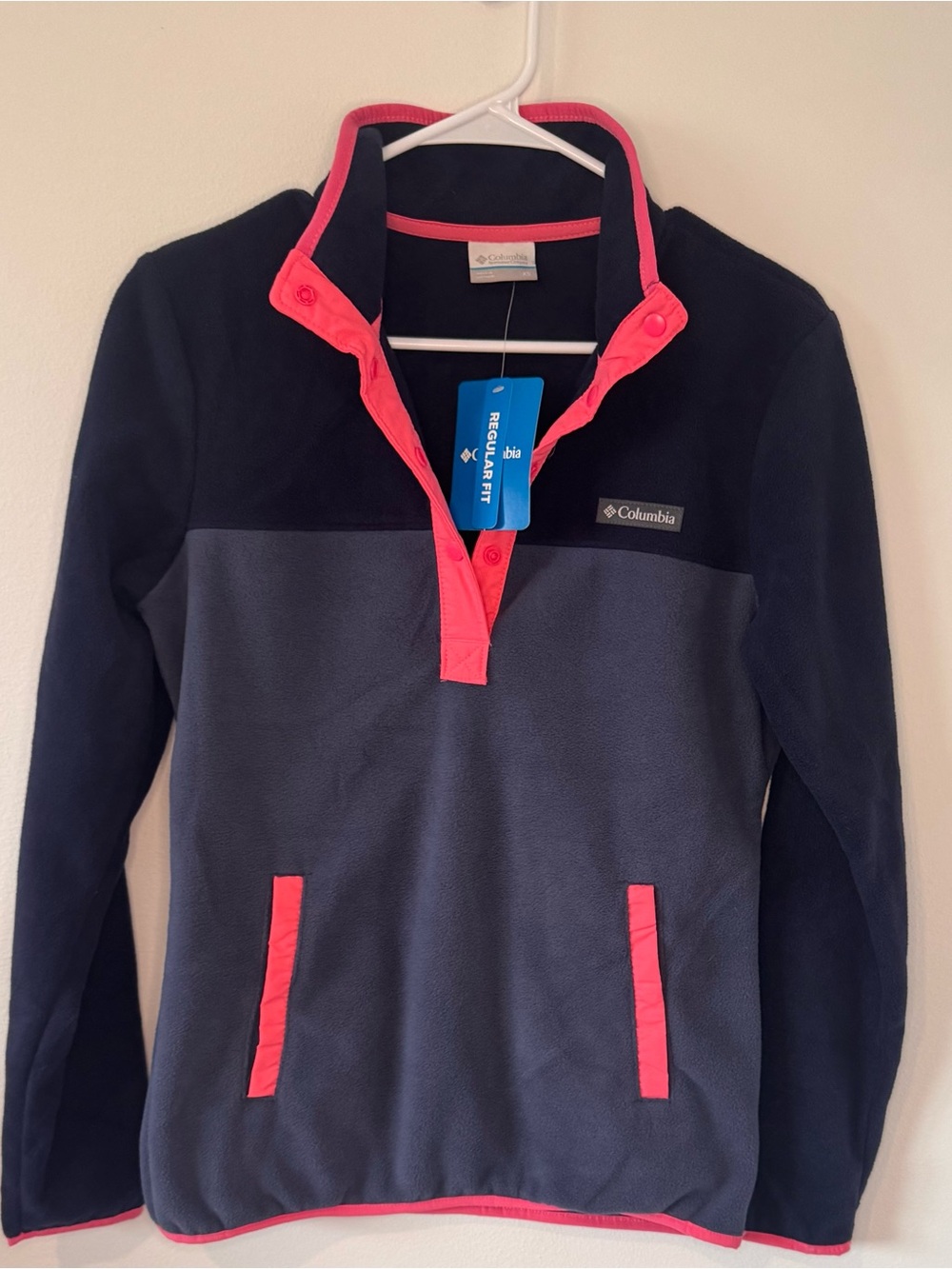NWT Columbia Benton Springs Women’s XS Colorblock Snap Fleece Pullover
